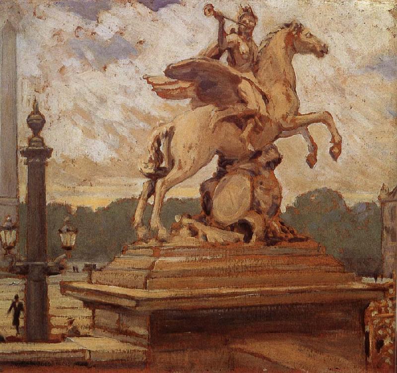 Grant Wood City-gate of Paris Spain oil painting art